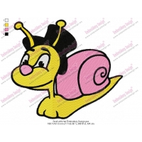 Snail with Hat Embroidery Design